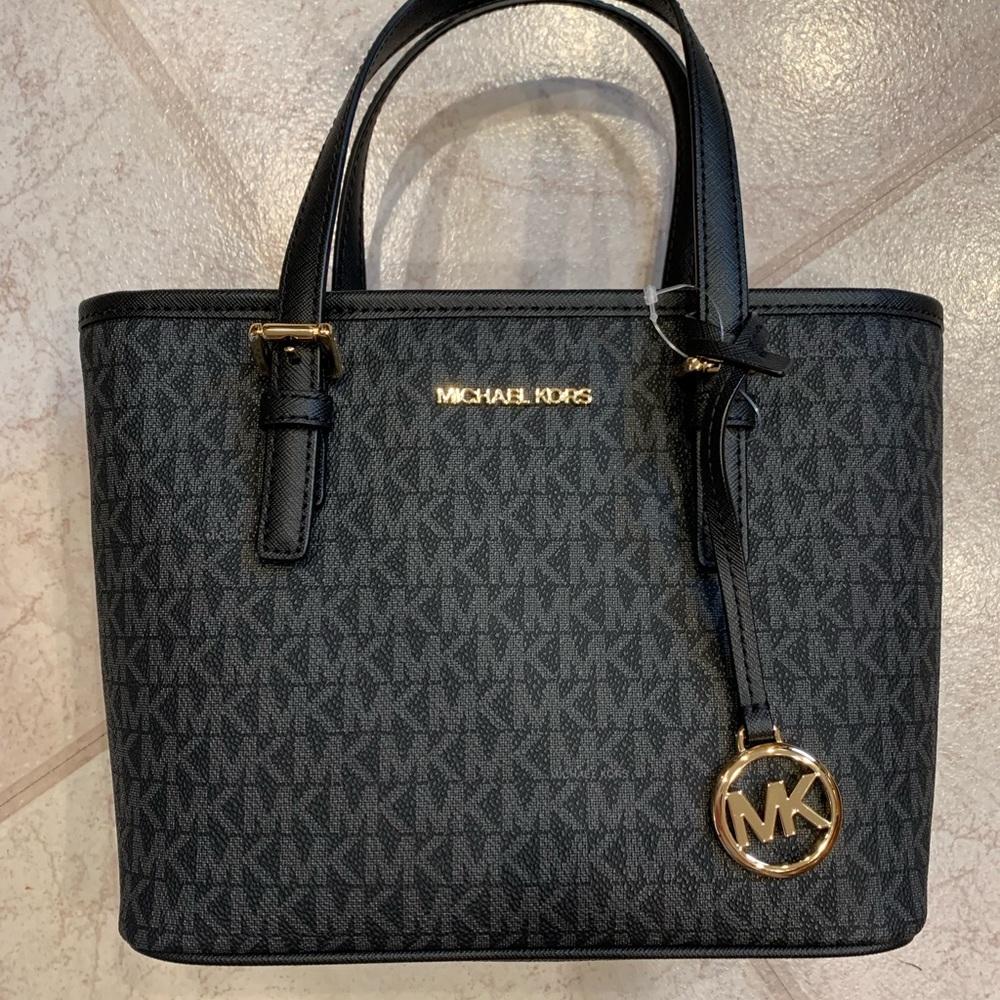 Michael Kors Jet Set Travel Extra-Small Logo Top-Zip Tote Bag